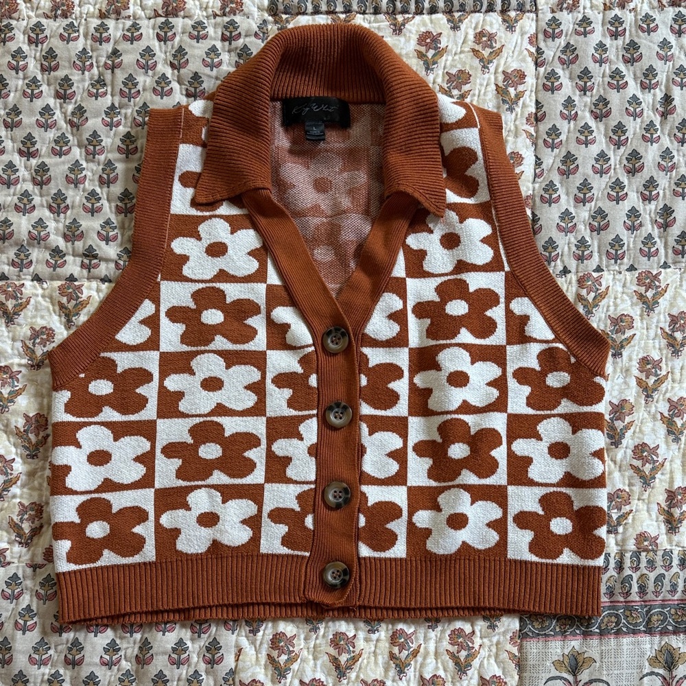 Say What? Orange Knit Vest
